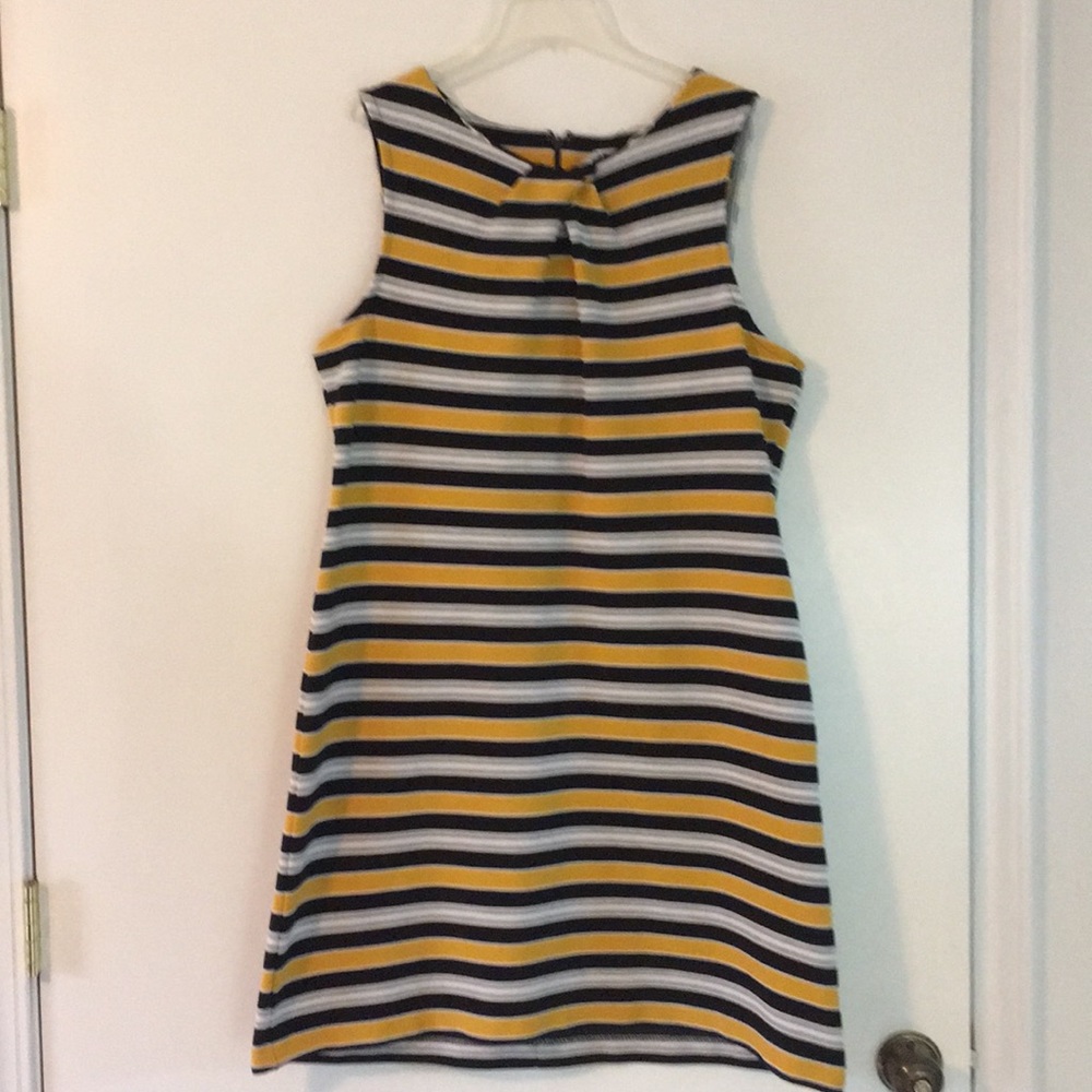 Liz Claiborne Yellow and Navy Dress